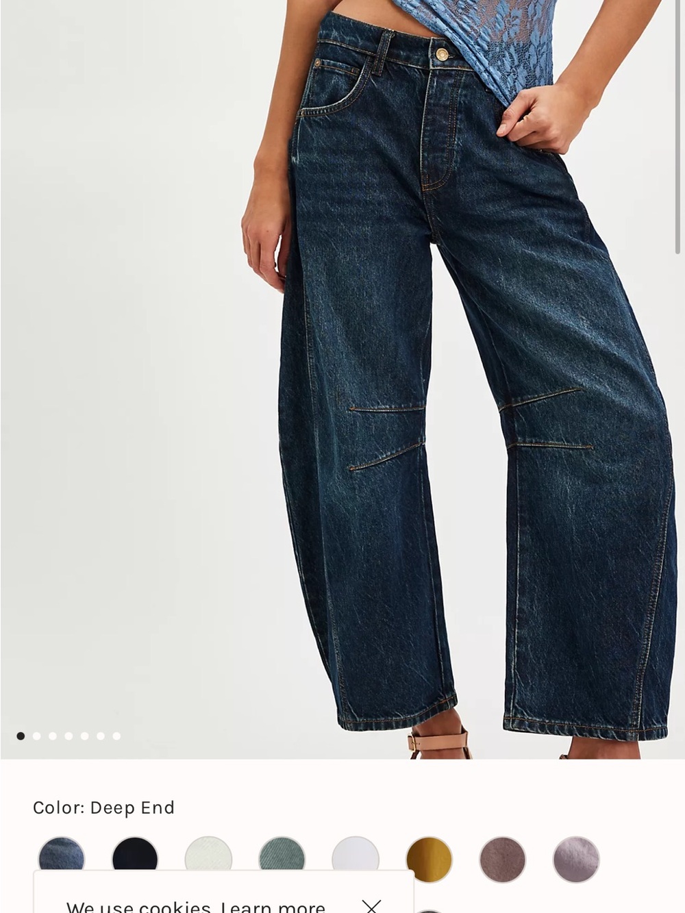 Free People Good Luck Barrel Jeans Deep End
